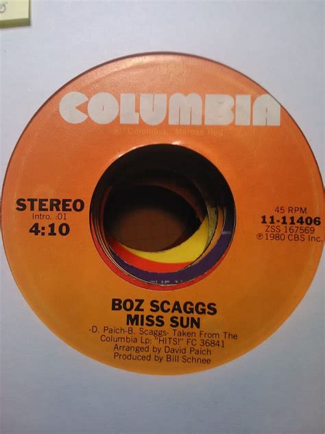 Boz Scaggs, Miss Sun ~ 1980 Columbia 45 | eBay