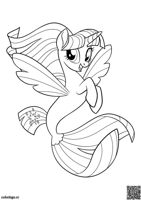 Twilight Sparkle - sea pony coloring pages, My little pony movie coloring pages - Colorings.cc