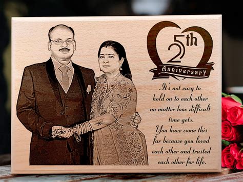 Engraved Wooden Plaque for 25th Anniversary-Incredible Gifts