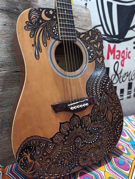 simple paint marker design for your guitar Banjo, Ukulele, Violin ...