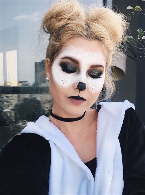 Panda Halloween costume make up #girl #halloween #costume #makeup, onesie, Halloween 2018 ...