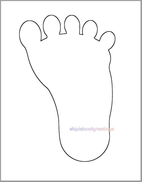 9 Inch Footprint Template-baby Shower Decor-large Printable Footprint-footprint Pattern ...