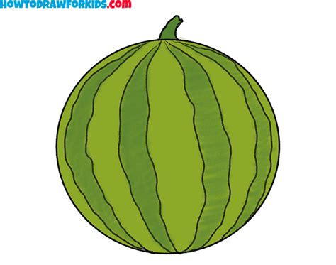 How to Draw a Watermelon for Kindergarten - Easy Drawing Tutorial