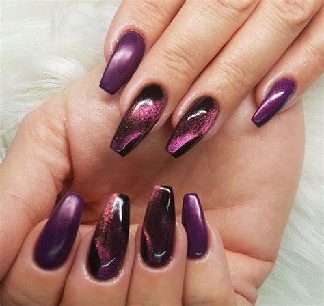 Gel overlay,Gelish Plum Think Magical and Northern Lights effect with ...