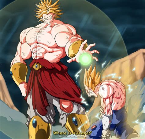 Movie 10 Broly vs SSJ2 Vegeta by edstir on DeviantArt