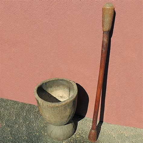 A LARGE OLD antique traditional west african mortar and pestle pounder nigeria $325.00 - PicClick