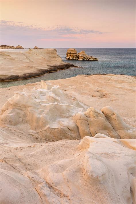 Volcanic Rock Formations On Sarakiniko Beach On Milos Island, Greece ...