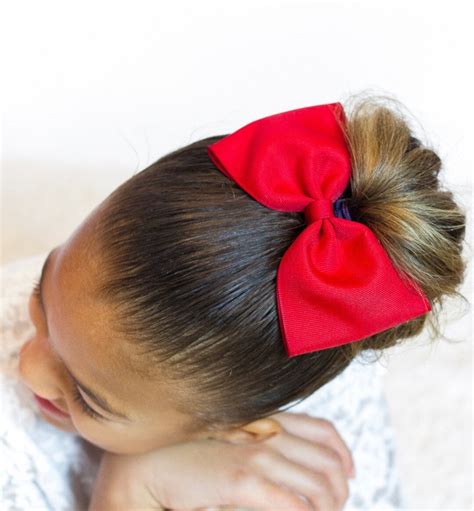 Red Hair Bow, Red Bow, Solid Red Hair Bow, Uniform Bow, School Hair Bow, Red Tailless Bow, Red ...