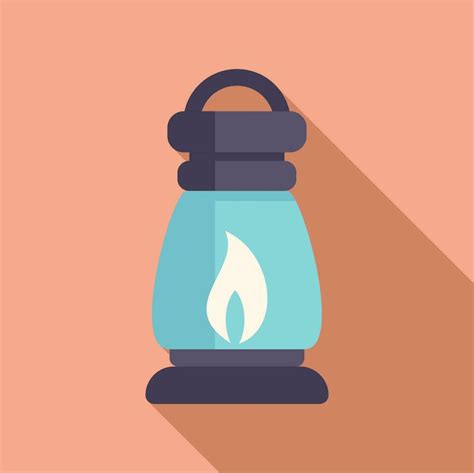Kerosene lamp burning flame icon flat vector. Tank oil lamp 33358207 ...