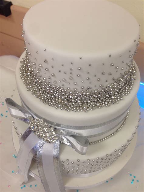 25Th Silver Wedding Anniversary Cake | Silver wedding anniversary cake ...