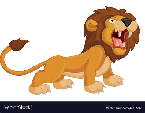 Cartoon lion roaring Royalty Free Vector Image