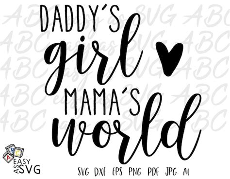 Daddy's Girl Mama's World SVG Newborn Baby Girl SVG | Etsy