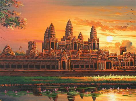 Khmer art painting | Temple photography, Cambodian art, Angkor wat