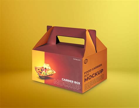 Free Take Away Gable Package Box Mockup - Free Package Mockups