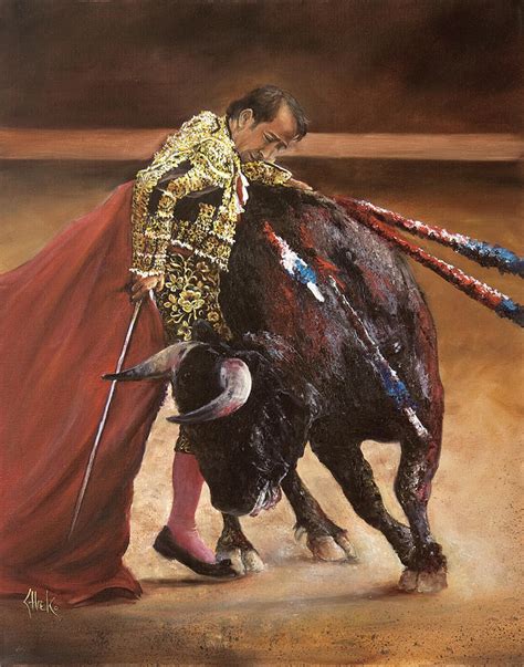 Bullfighter Painting by Chieko Amadon