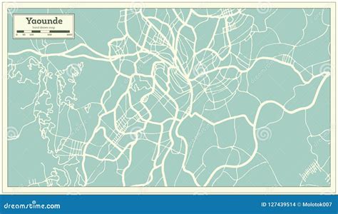 Yaounde Cameroon City Map in Retro Style. Outline Map Stock Vector - Illustration of outline ...
