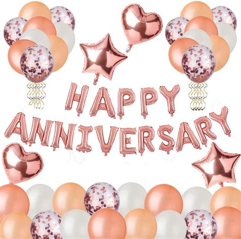 Happy Anniversary Balloon, 16-Inch Happy Anniversary Banner, Anniversa ...