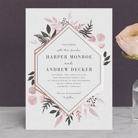 "Shade Garden" - Foil-pressed Wedding Invitations in Ink by Robin Ott. | Foil stamped wedding ...