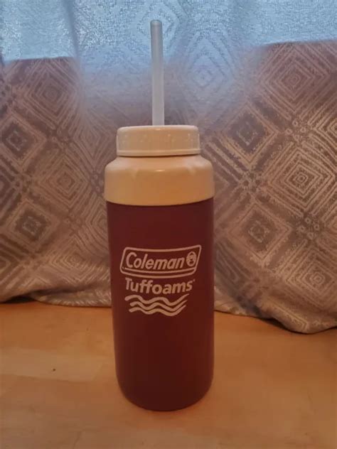 VINTAGE COLEMAN TUFFOAMS Insulated Water Bottle With Straw 32 oz (AA5) $17.99 - PicClick