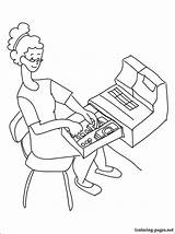 Cashier Coloring Page At GetColoringscom  Free Printable Colorings sketch template