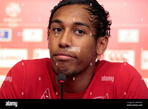 Lille's new player Pierre-Emerick Aubameyang poses during his official presentation in Lille ...