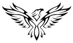 Amazing-Black-Tribal-Flying-Hawk-Tattoo-Stencil.jpg (736×440) | Hawk ...