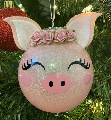 Pig Christmas Ornament Pig Pig Ornament Pig Lover Farm - Etsy