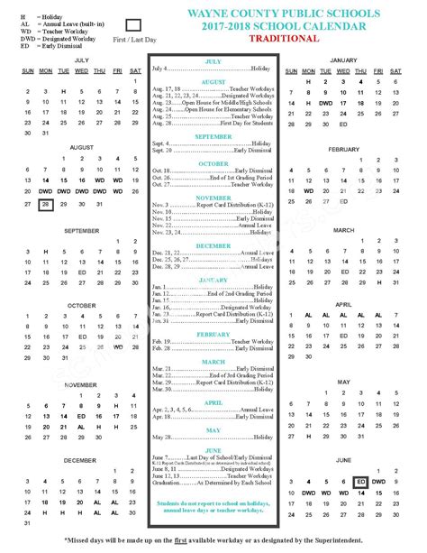 Northwest Elementary School Calendars – Pikeville, NC