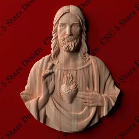 SACRED HEART OF Jesus carved in solid wood / Religious/Home decor $359.10 - PicClick