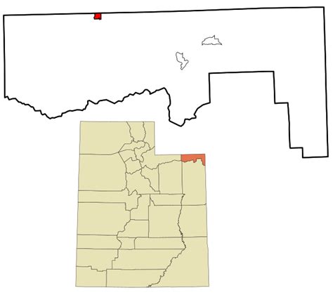 Image: Daggett County Utah incorporated and unincorporated areas Manila highlighted