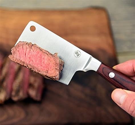 Mini Meat Cleaver Steak Knife Set 2-piece Stainless Steel Edges, Wood ...