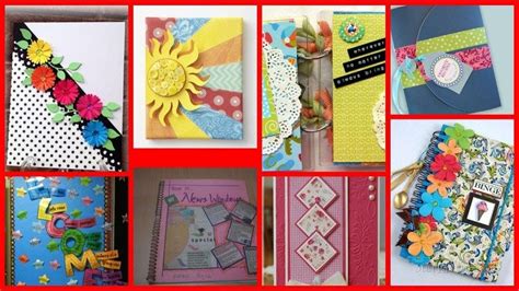 DIY beautiful Decoration ideas for notebook,project files,registers,Cover Page | Book cover diy ...