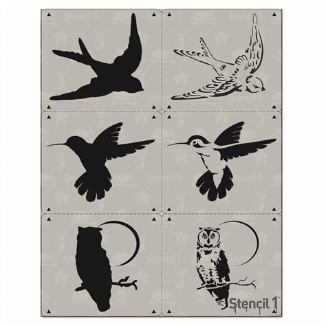 Birds Stencil 3-pack, two-layers | Stencil 1