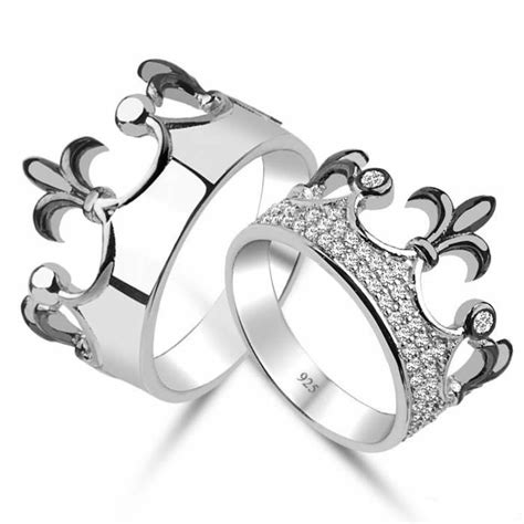 King And Queen Crown Wedding Rings