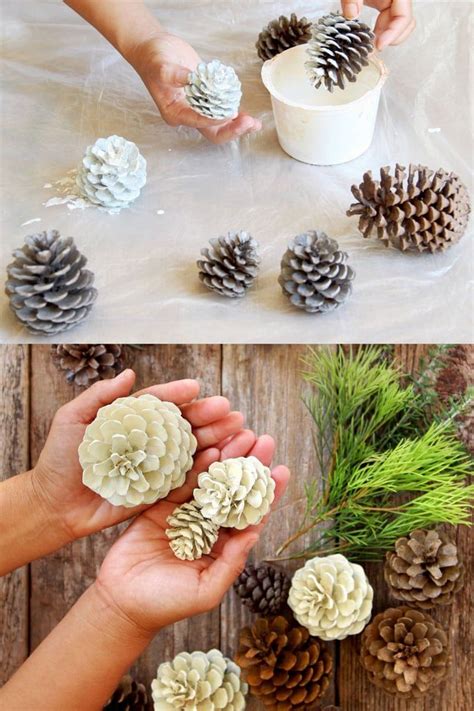 pine cones are being used as decorations for the christmas tree, and ...