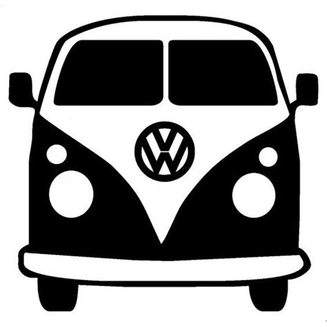 a black and white vw bus is shown