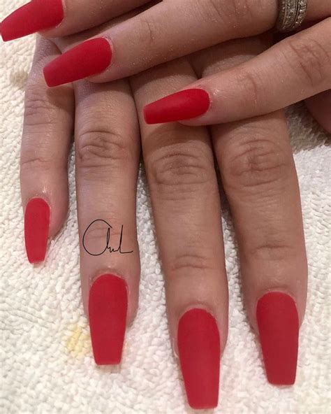 #mattenails #matte #nails #red #redmatte | Red acrylic nails, Red matte ...