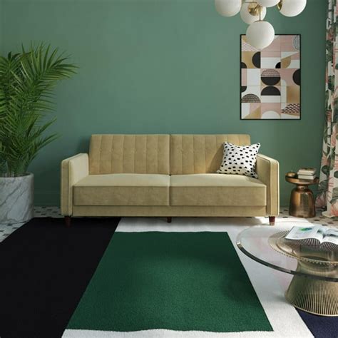 DHP Pin Tufted Transitional Velvet Futon Couch, Multiple Colors - Walmart.com - Walmart.com