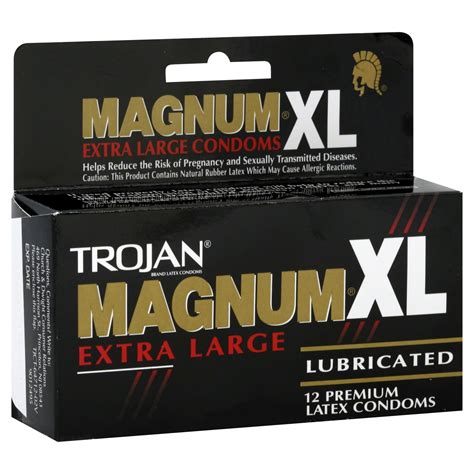 Trojan Brand Trojan Magnum XL Latex Condoms, Premium, Lubricated, Extra ...