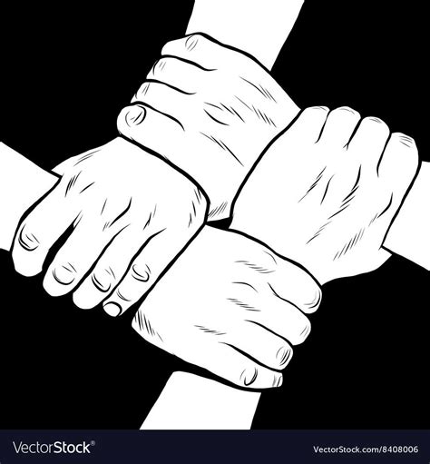 Black and white hands solidarity friendship pop art retro style. Download a Free Preview or High ...