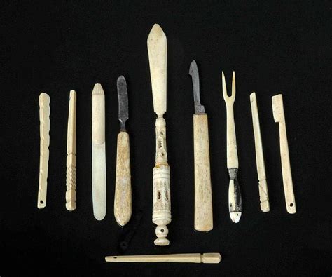Rare 19th C. Collection of 10 Eskimo Bone Tools