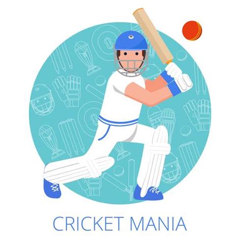 Cricket player icon poster print flat 462743 Vector Art at Vecteezy