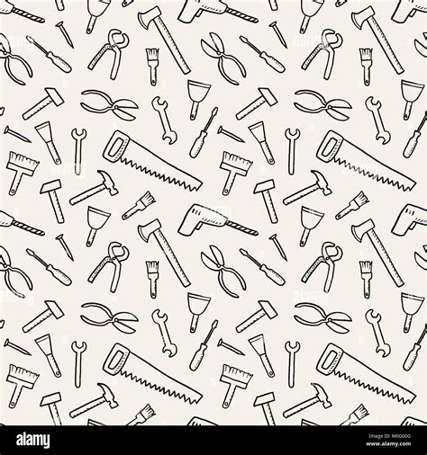 Tools texture - seamless background. DIY and woodworking tools vector Stock Vector Image & Art ...