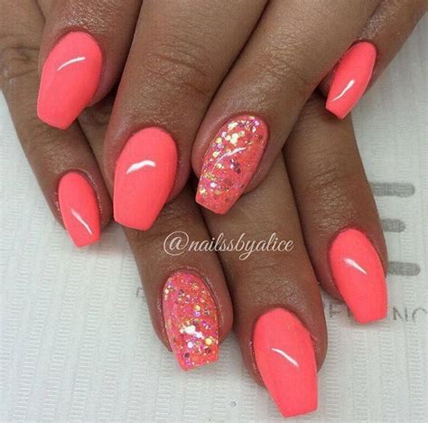 coral color nail designs - vegesus