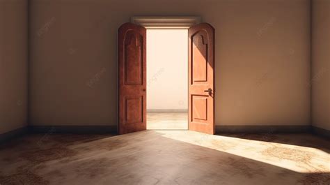 Shadowy Entrance 3d Illustration Of An Open Door With Copy Space Background, Open Door, Exit ...