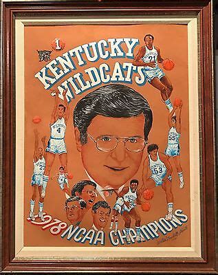 Joe B Hall Kentucky Wildcats 1978 NCAA Champions Original Painting | eBay