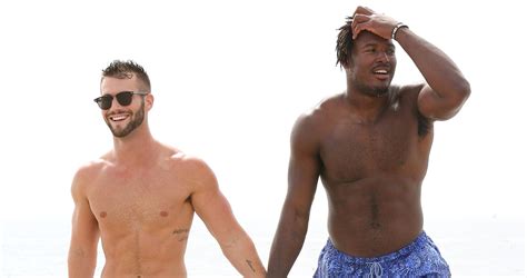 NFL Player Ryan Russell Hits the Beach with Boyfriend Corey O’Brien ...