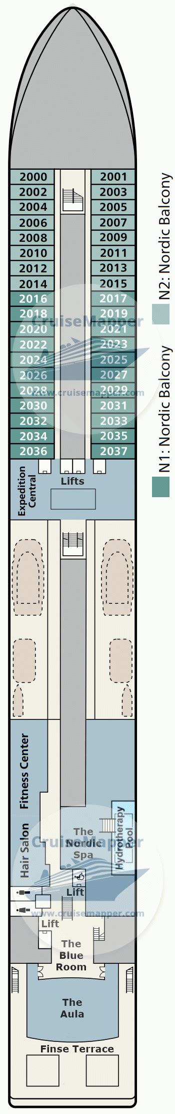 Viking Polaris deck 2 plan | CruiseMapper