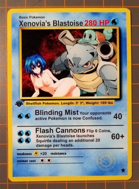 Custom Fan Made Adult Pokemon Card Xenovia's Blastoise | Etsy