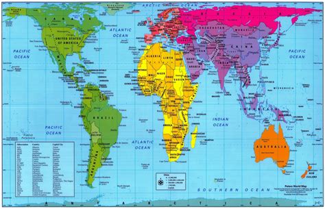 Peters Projection World Map
